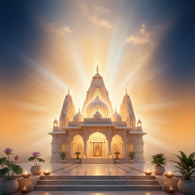 Spiritual temple backdrop